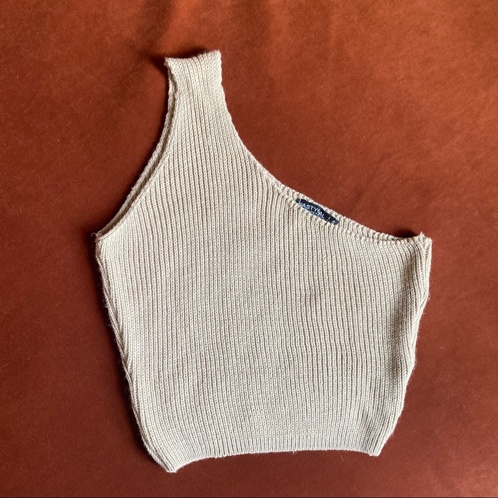 Nasty gal one shoulder knit crop top tank - Picture 4 of 8